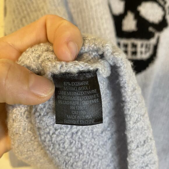 Skull Cashmere Madonna Skull Wool Blend Knit Sweater in Gray Size Small $345 - Picture 6 of 6